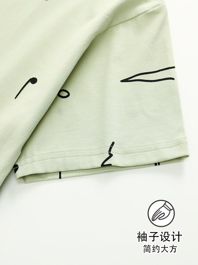 Cat-Themed Nightgown for Women, Summer Pure Cotton Pajamas, Thin Style, Can Be Worn Outside, Loose Fit, Plus Size, Mid-Length Dress, Loungewear