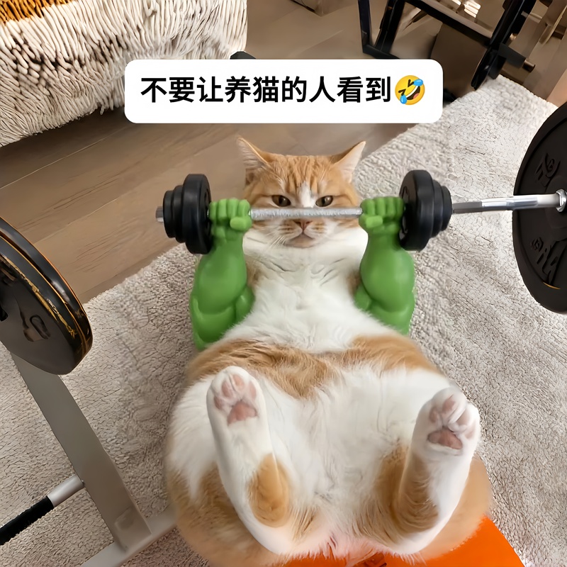 Cat Muscle Arm Fist Hanging Neck Hulk Cos Creative Pet Decoration 3D Printed Funny Cat Boxing Hanging Neck