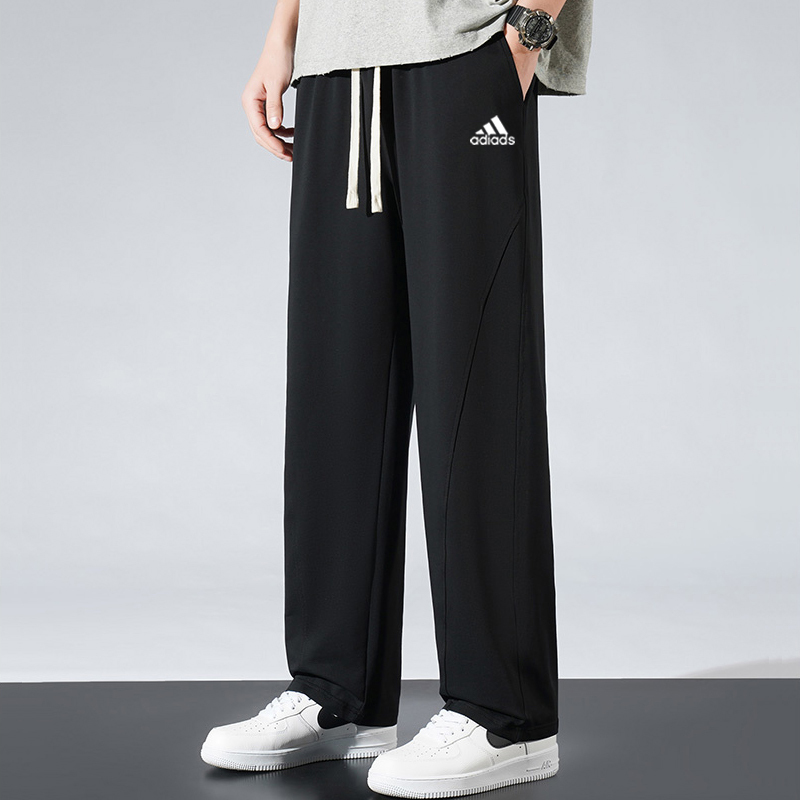 Branded Men's Casual Pants 2026 New Spring/Summer Thin Sports Pants Loose Pure Cotton Straight-Leg Pants Plus-Size Running Sweatpants