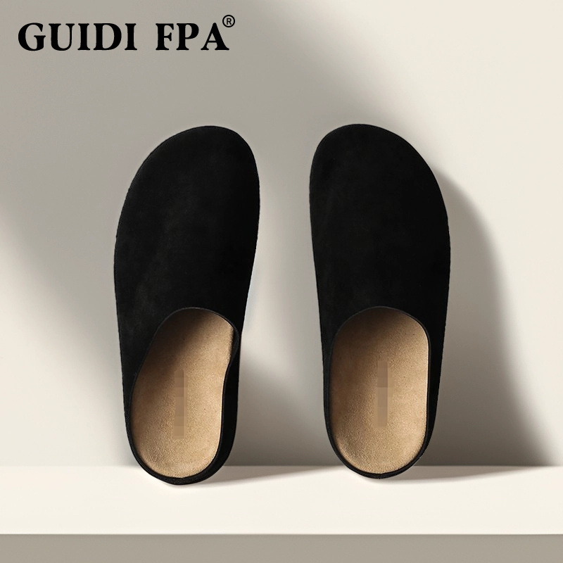 Guidi Fpa Birkenstock-Style Closed-Toe Half-Slippers for Men, New Model for Outdoor Wear, Retro Fashion, Versatile Thick-Soled Closed-Toe Half-Slippers Guidi Fpa Birkenstock-Style Closed-Toe Half-Slippers for Men, New Model for Outdoor Wear, Retro Fashion, Versatile Thick-Soled Closed-Toe Half-Slippers