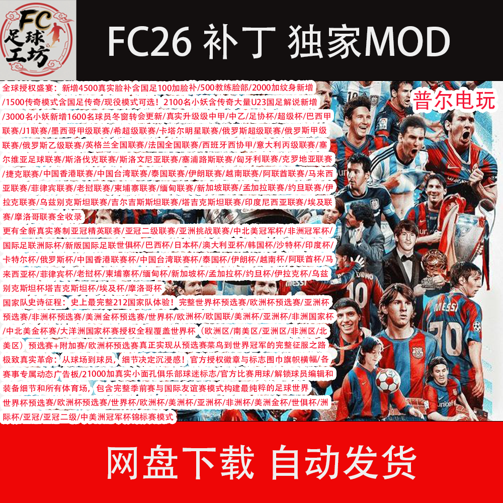 Fc26Mod Patch Adds 40 League Games, 13 National Team Cup Games, 30 Club Cup Games, 212 National Team Games, and Chinese League 2