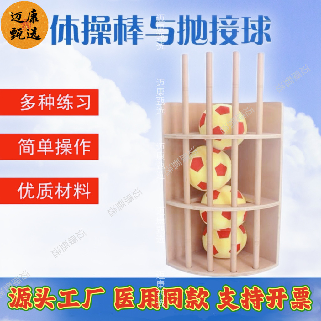 立式卧式体操棒与抛接球上肢肌力平衡协调性锻炼家用康复训练器棍