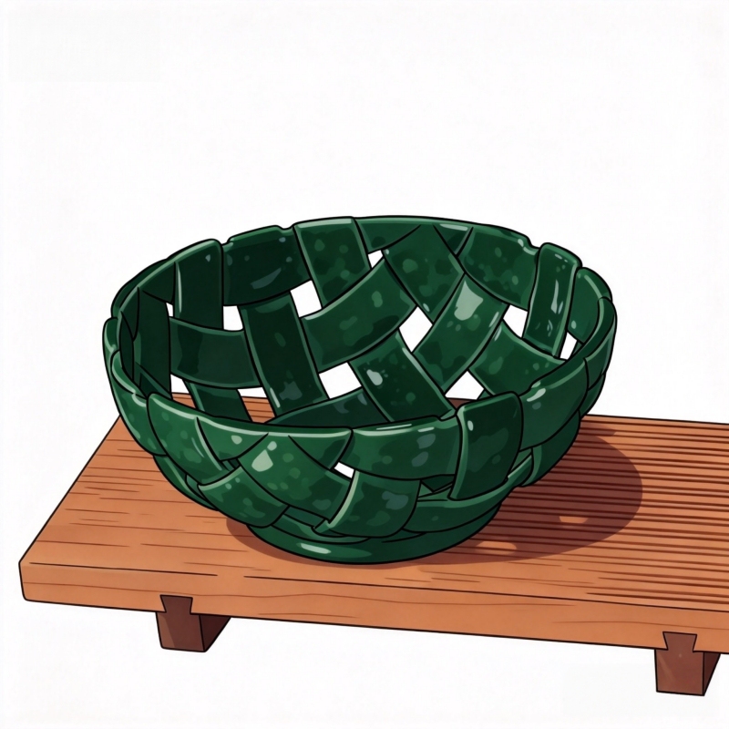 Export Surplus Danish F Designer Style Kiln-Fired Handmade Woven Irregular Fruit Plate Fruit Basket Decorative Storage Blue
