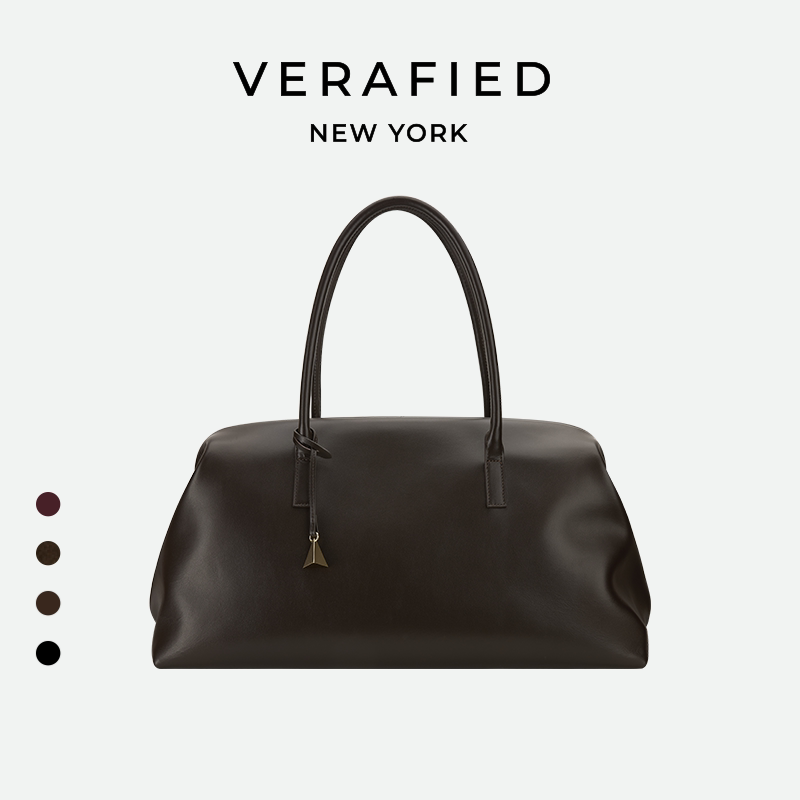 [Vogue Recommendation] Verafied2026 Autumn Light Luxury Bowling Bag Large Capacity Long Handle Boston Bag