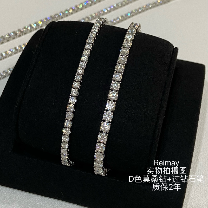 Explosive D-Color Moissanite Full Diamond Imitation Diamond Bracelet for Women and Men, Tennis Chain, Light Luxury, Niche, High-End Design Jewelry
