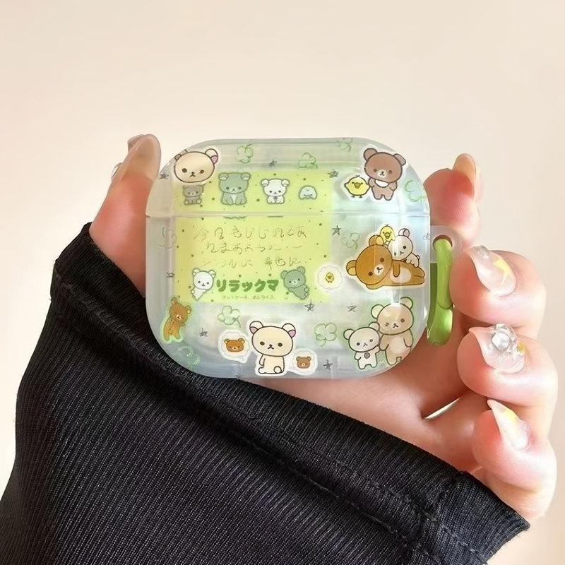 Japanese and Korean Style Four-Leaf Clover Rilakkuma Lp23 Suitable for Lenovo Lp25 Earphone Case Gradient Simple Design Lenovo Le202 Anti-Drop Detachable Noise-Canceling Bluetooth Lp2 Pro Protective Cover Ea110 Soft