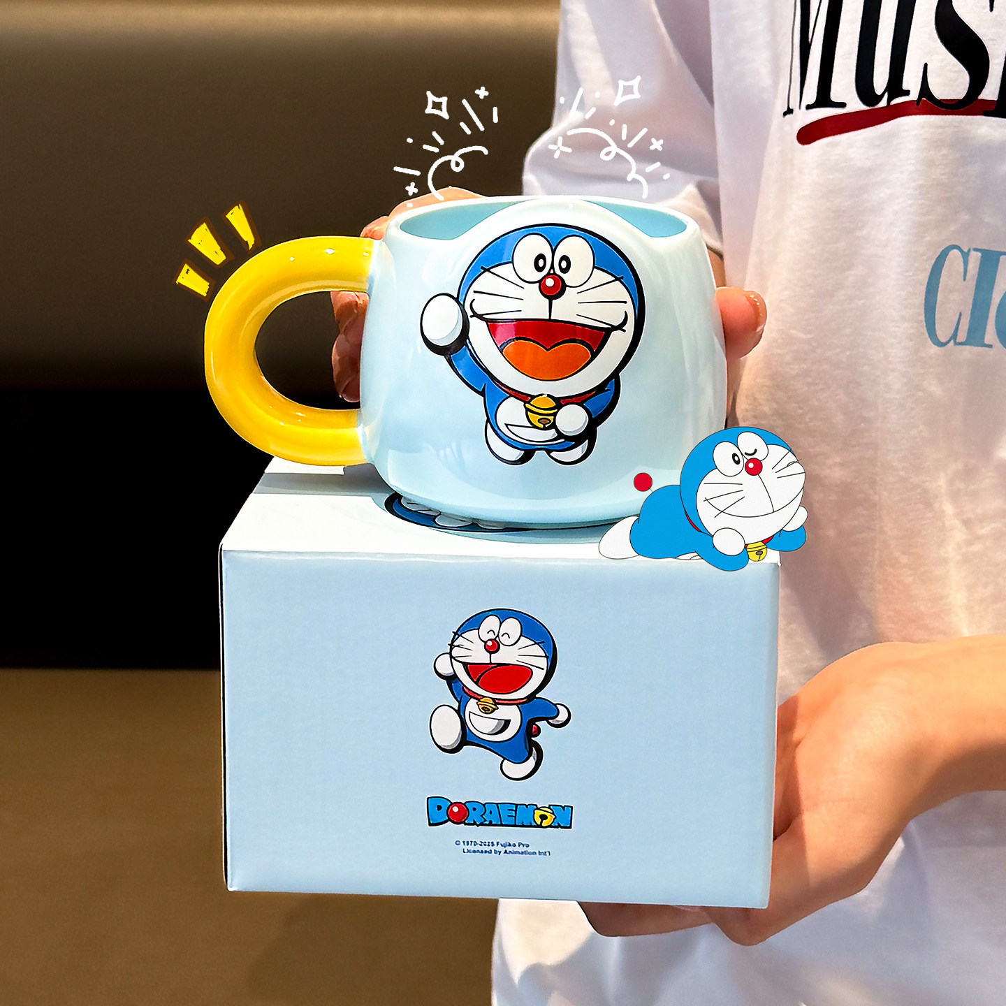 Совместная керамическая кружка Doraemon joint-ценная милая пара, специальная чашка кофе с молоком для студентов и офисных работников.