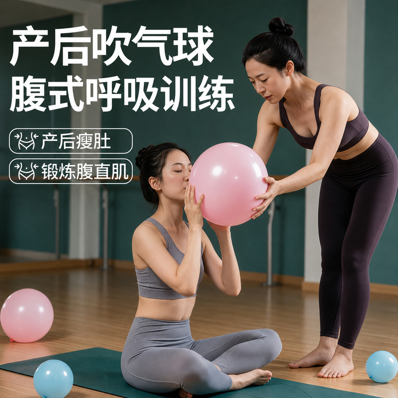 Abdominal Breathing Trainer, Blowing Balloons to Exercise Lung Capacity, Rectus Abdominis Muscle Postpartum Recovery, Yoga-Specific Mouthpiece Balloons Abdominal Breathing Trainer, Blowing Balloons to Exercise Lung Capacity, Rectus Abdominis Muscle Postpartum Recovery, Yoga-Specific Mouthpiece Balloons