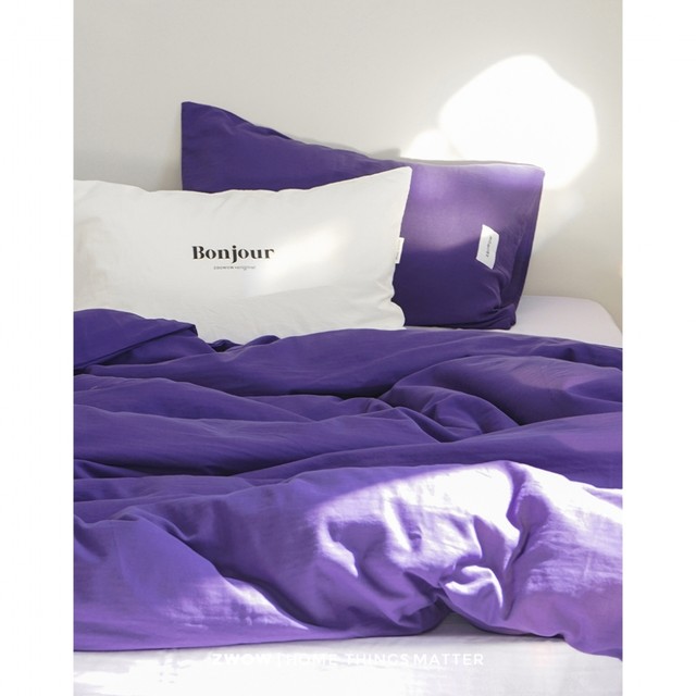 Simple cotton four-piece set Nordic deep purple