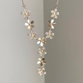 Vintage full of diamond flowers necklace