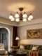 Medieval style living room chandelier French retro walnut color living room dining room main light shadow atmosphere bedroom lamps