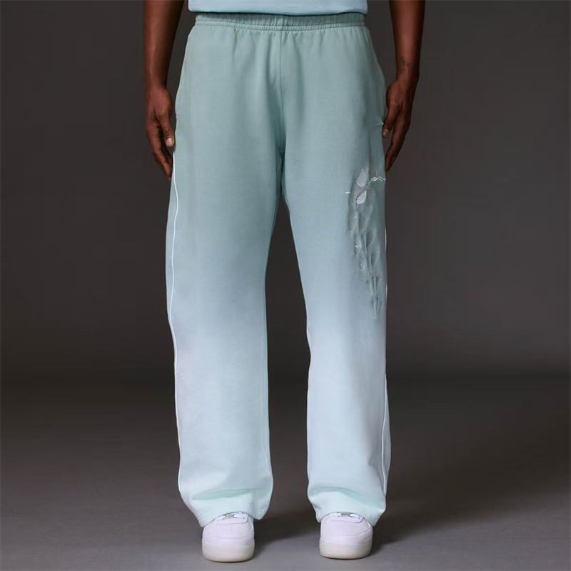 Nocta X Drake New Embroidered Butterfly Gradient 3m Reflective Loose Fleece-Lined Straight-Leg Casual Sweatpants