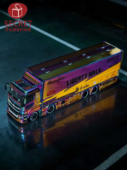 Beijing Hec Auto Show Model Gcd Mitsubishi Colorful Darwin Gray Container 1087X Container Truck Model Limited Edition