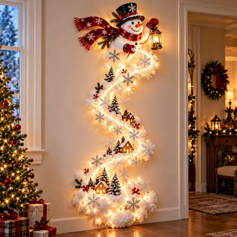 Christmas Magic Path Wall Lamp Santa Claus Train Decorative Light Christmas Holiday-Themed Cross-Border Popular Night Light Christmas Magic Path Wall Lamp Santa Claus Train Decorative Light Christmas Holiday-Themed Cross-Border Popular Night Light