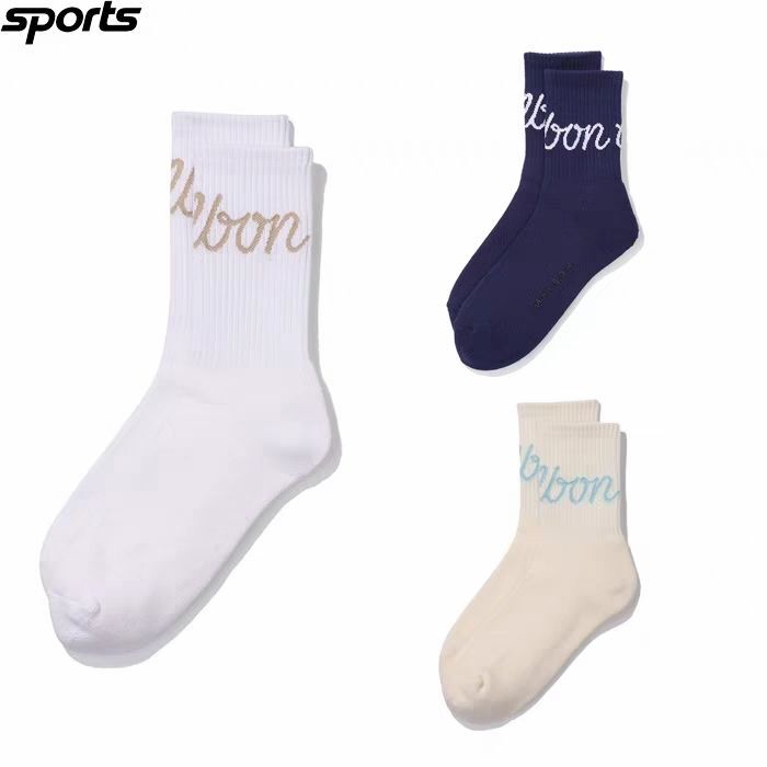 Korean Golf Accessories 25 Early Spring Unisex Golf Logo Jacquard Mid-Calf Socks