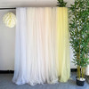 Soft Gauze Curtain in Off-White, Champagne, and Light Yellow for Wedding Reception Backdrop, Waterfall Gauze Decoration, Event Stage Layout, Mesh Gauze