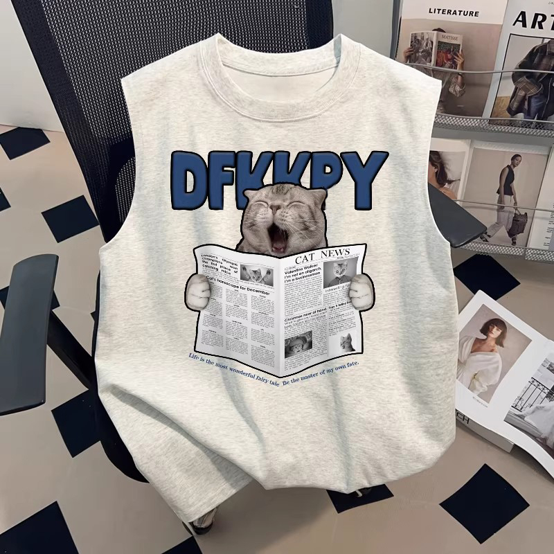 Off-Season Clearance~ Mall Clearance Bargain American Street Style Unique Fun Graffiti Print Unisex Tank Top Sleeveless T-Shirt