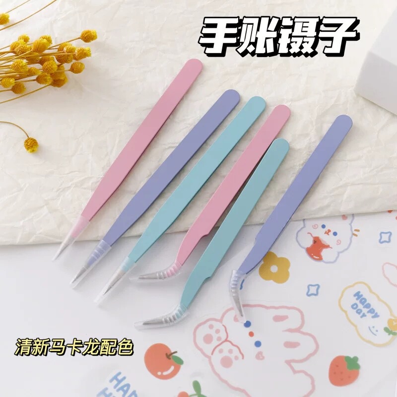 Stainless Steel Tweezers for Beauty Use, Nail Art, False Eyelash Extensions, High Precision, Thickened, Colorful, for Sewing and Manual Repair Stainless Steel Tweezers for Beauty Use, Nail Art, False Eyelash Extensions, High Precision, Thickened, Colorful, for Sewing and Manual Repair