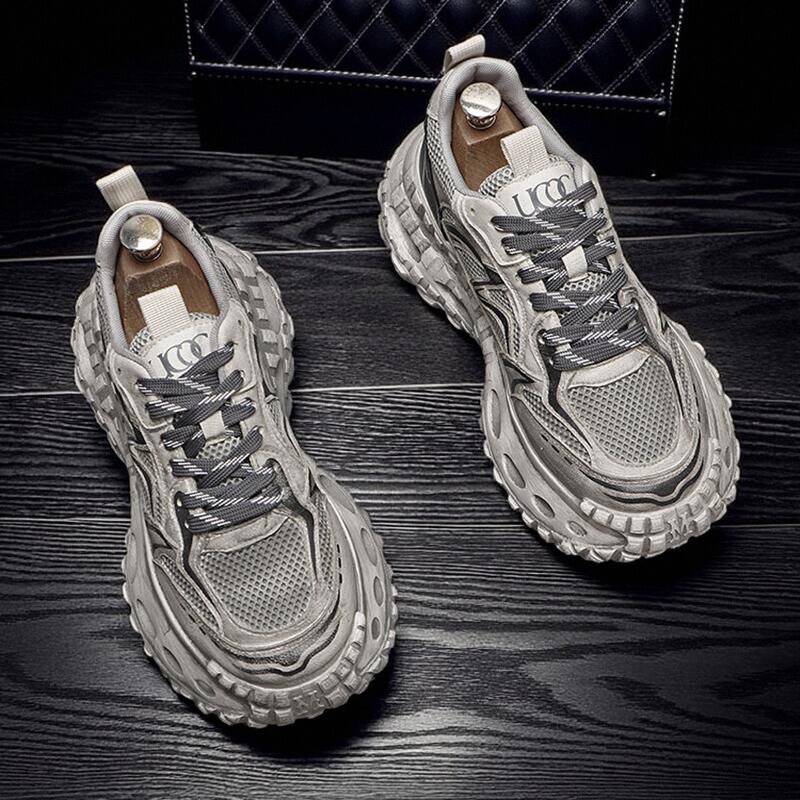 European Men's Shoes 2026 Summer New Retro Dad Shoes Thick-Soled Casual Versatile Distressed Breathable Sneakers for Men European Men's Shoes 2026 Summer New Retro Dad Shoes Thick-Soled Casual Versatile Distressed Breathable Sneakers for Men