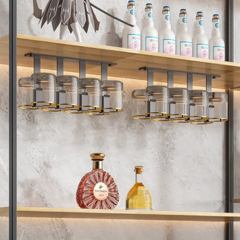 Cup Holder Upside-Down Wine Cabinet Storage Household Water Cup Rack No-Drill Hanging Wine Glass Rack 2025 New Model Cup Holder