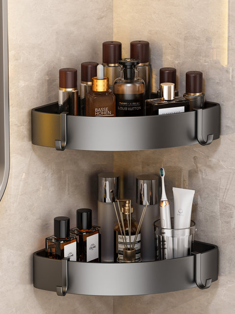 Bathroom Corner Shower Gel Storage Rack, Wall-Mounted Corner Shelf for Toilet, Washroom, and Bathroom