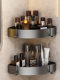 Bathroom Corner Shower Gel Storage Rack, Wall-Mounted Corner Shelf for Toilet, Washroom, and Bathroom