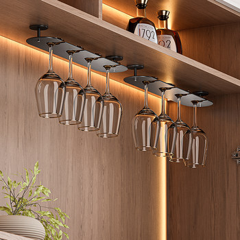 Upside-Down Hanging Wine Glass Rack, High-End Single-Row Wine Glass Holder for Home Use, Exquisite Design