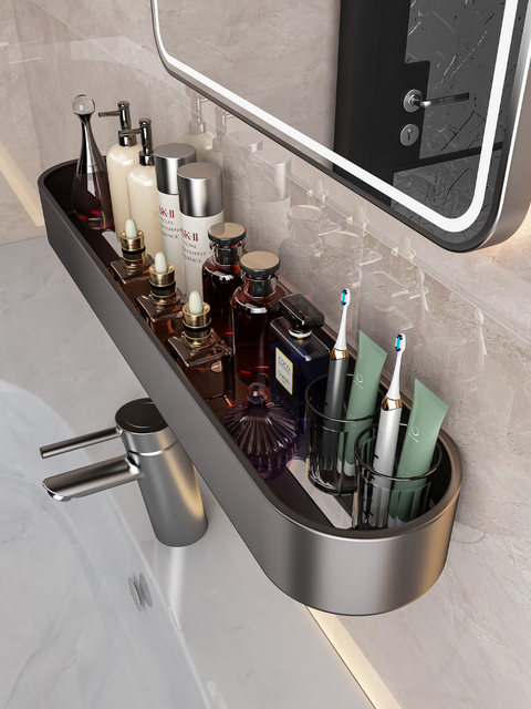 Bathroom storage rack without hole punching bathroom sink bathroom toilet mirror toiletries storage rack