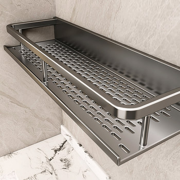 Bathroom Shelf for Shower Gel, Shampoo, Wall-Mounted Storage Rack for Restroom, Toilet, Balcony