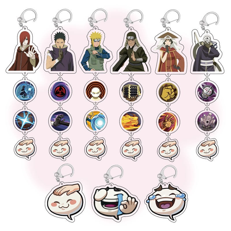 Naruto Acrylic Keychain Duel Arena Head Patting Laughing Book Bag Decoration Pendant Accessory Gift
