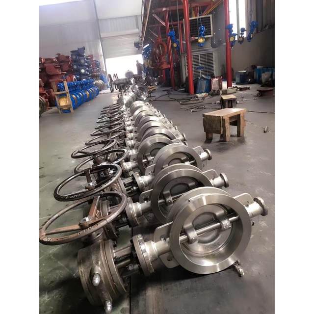 Carbon steel manual clamp type three eccentric hard seal flange butterfly valve 373-10 50 100