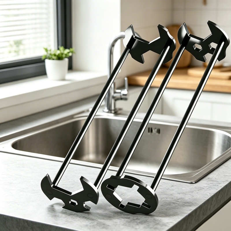 Multifunctional Sink Wrench Five-In-One Plumbing Tool for Bathroom Washbasin Faucet Installation and Repair
