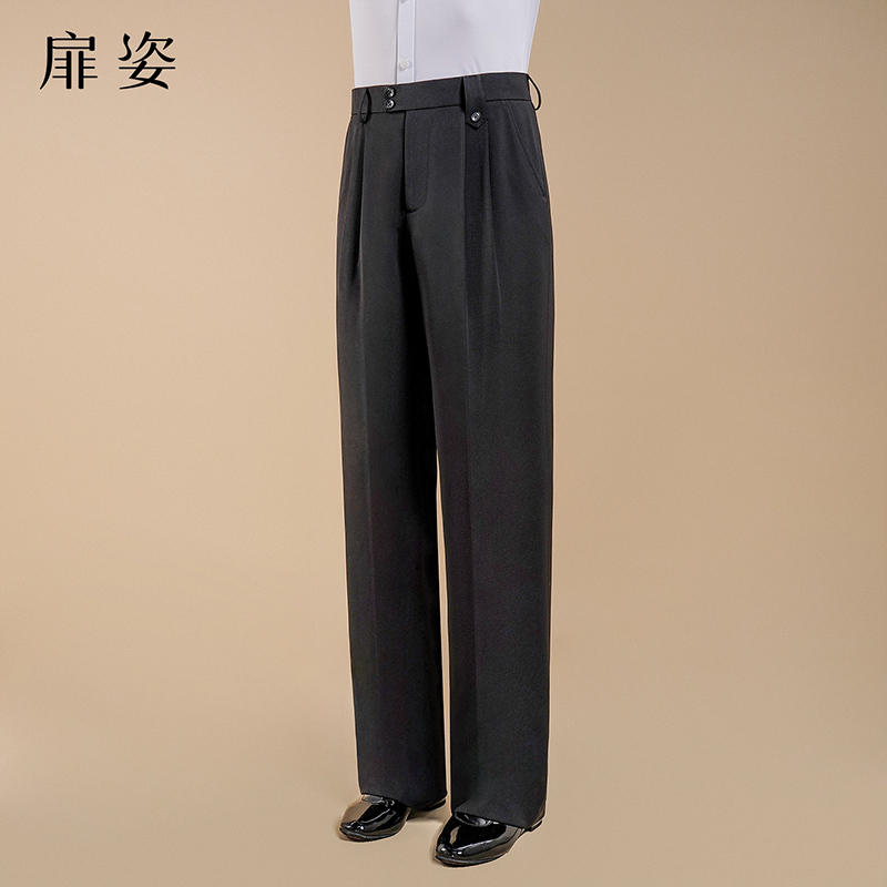 Feizi High-End Professional Modern Dance Men's Pants New Latin Dance Pants Ballroom Dance Wear Social Dance Pocket Pants F6002