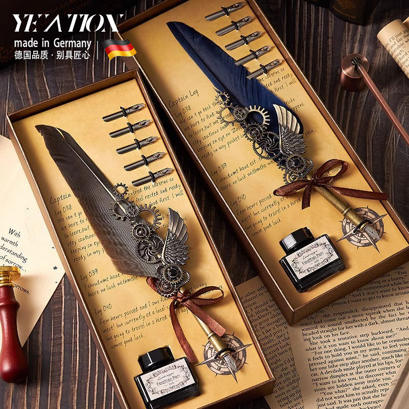 German Birthday Gift with a High-End Feel, Feather Pen with Good Looks, Gift for Boyfriend, Best Friend, or Girlfriend's Birthday Gift