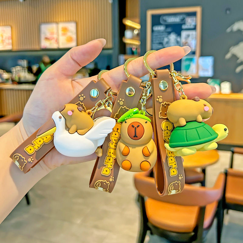 Creative Cartoon Capybara Keychain, Exquisite Student Backpack Gift, Cute Small Pendant Creative Cartoon Capybara Keychain, Exquisite Student Backpack Gift, Cute Small Pendant