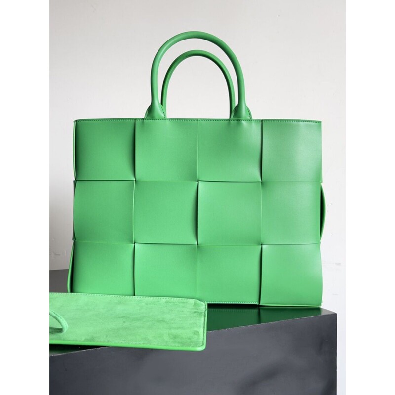 Od Bv Imported Tote Bag 12 Compartments Arco Handbag Cowhide Pure Handmade Weaving Intreccio Tote Handbag