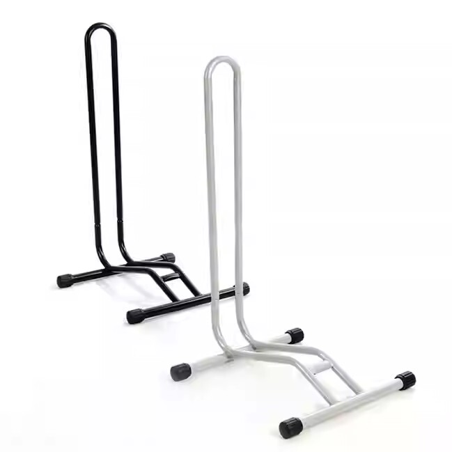 Mountain Bike Plug-In Parking Rack, Bicycle Kickstand Display Rack, L-Shaped Frame, Road Bike Parking Rack, Textured Black