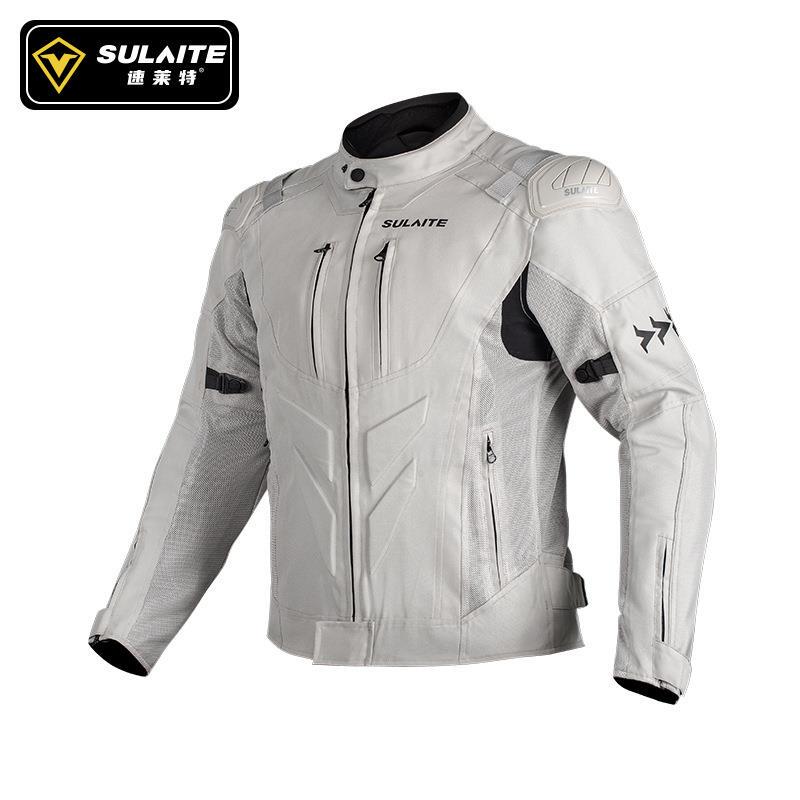 Sulaite Motorcycle Riding Suit Road Protection Racing Suit Summer Breathable Motorcycle Gear Men's Jacket Set