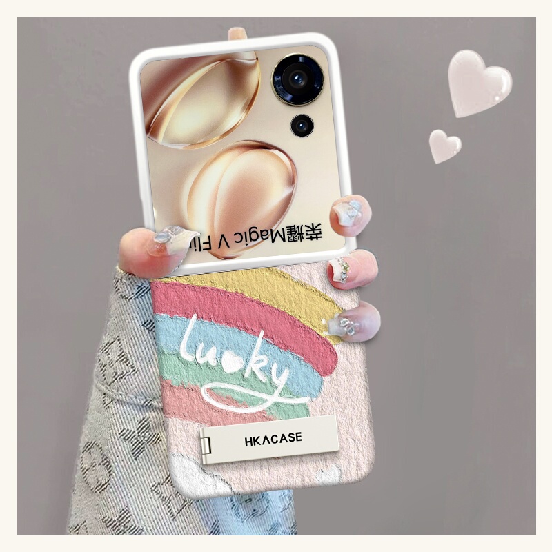 Suitable for Honor Magicvflip Mobile Phone Case Protective Cover Simple Creative Oil Painting Rainbow Metallic Paint Foldable Screen Frameless New Fashion Anti-Fall Women's Model with Stand Suitable for Honor Magicvflip Mobile Phone Case Protective Cover Simple Creative Oil Painting Rainbow Metallic Paint Foldable Screen Frameless New Fashion Anti-Fall Women's Model with Stand