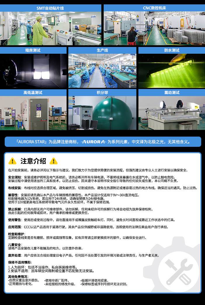 Внедорожные огни aurora北极之光夜瞳2寸方灯坦克300bj40越野车a柱射灯福特雾灯