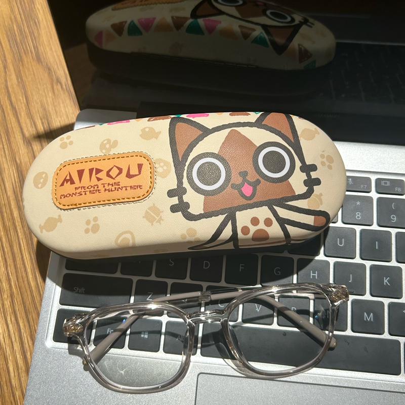 Ailu Cat Cartoon Glasses Case Anti-Pressure and Anti-Fall Glasses Case High-Value Glasses Case Couple Style Glasses Case