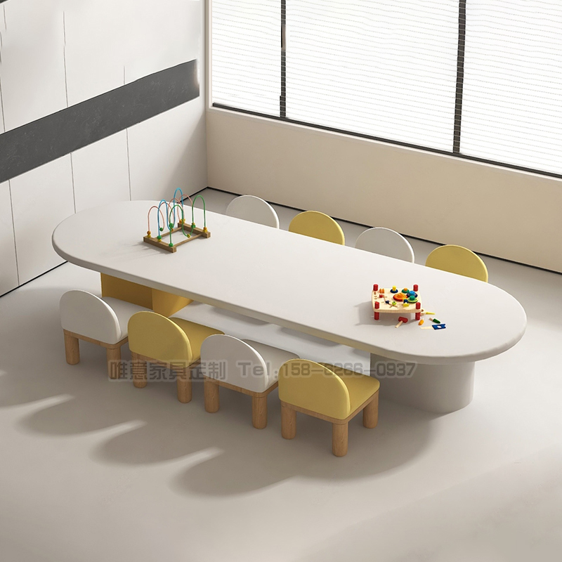 Children's Area Table and Chair Set for Sales Office, Mezzanine Play Table, Training Table, Toddler Learning Table, Reading Table, Art Table