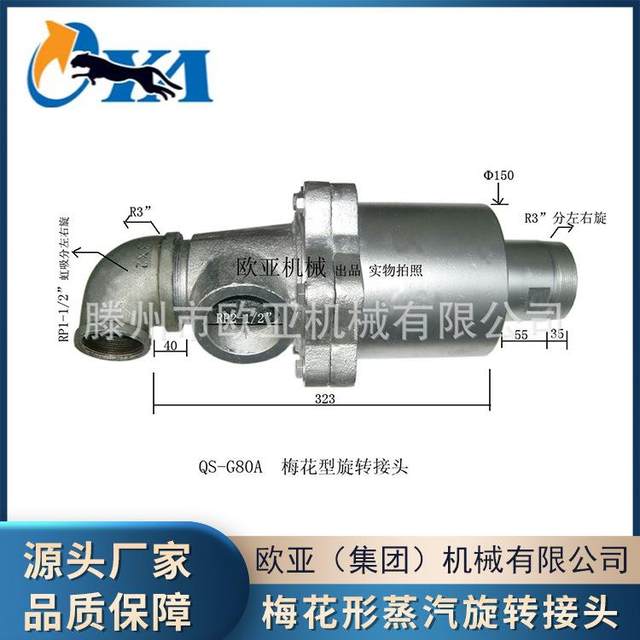 Plum-shaped rotary joint, threaded rotary joint, rotary joint, papermaking equipment