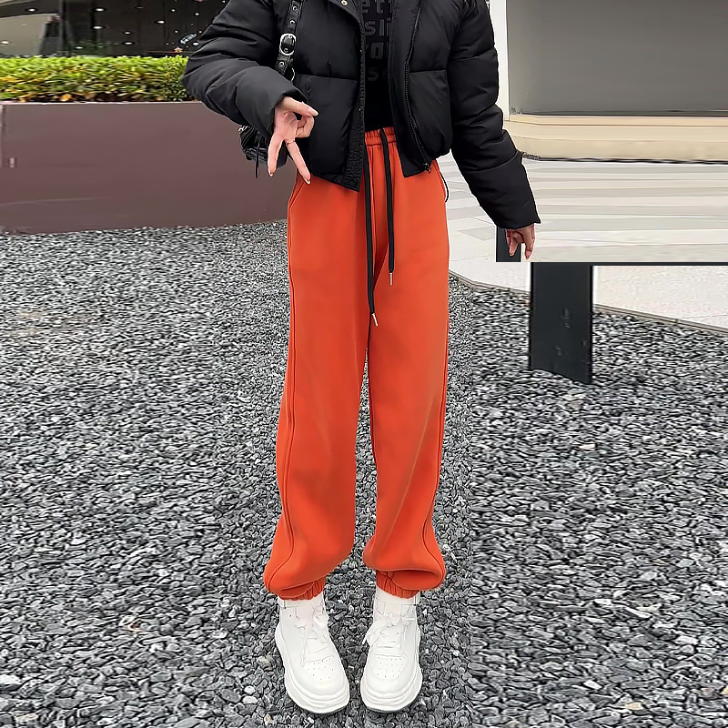 Super Stylish Orange Jogger Pants for Women, Spring 2026 New Style, Plus Size, High-Waisted, Slimming, Casual Drawstring Sweatpants Super Stylish Orange Jogger Pants for Women, Spring 2026 New Style, Plus Size, High-Waisted, Slimming, Casual Drawstring Sweatpants