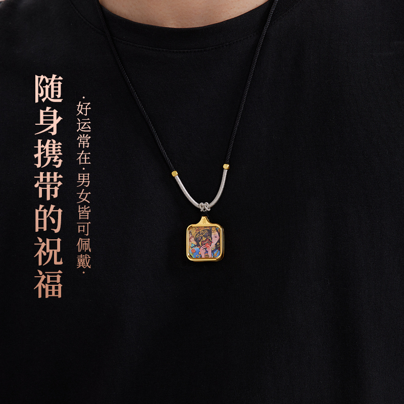 Tibetan Zaki Lam Small Thangka Pendant for Women, Yellow God of Wealth, Black God of Wealth, Green Tara, Natal Deity Amulet, Gau Box Necklace