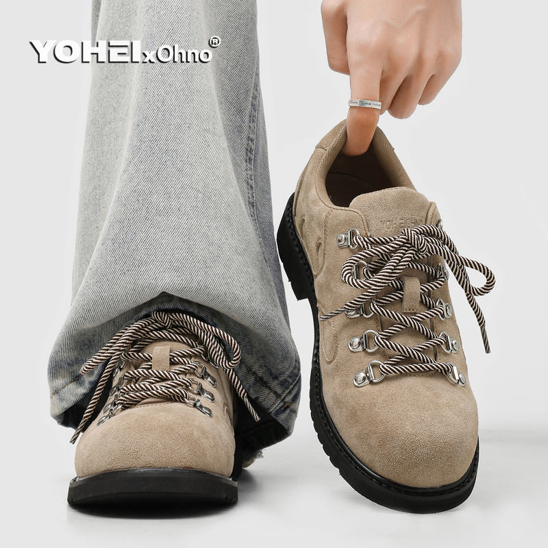Niche Retro Suede Derby Shoes for Men 2026 New Thick-Soled Height-Increasing Outdoor Casual Commuting Breathable Leather Shoes for Women