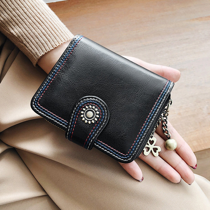Nalan Du Genuine Cowhide Short Wallet Women's New Foldableing Mini Coin Purse Lightweight Trendy Wallet for Women