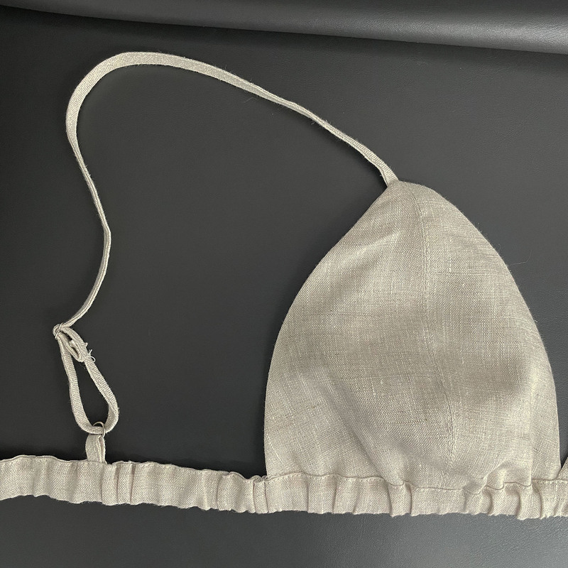 Linen Underwear, Natural Rain Dew Linen, Wire-Free Bra, Summer Breathable Thin Triangle Cup Bra, Zero Restraint, Skin-Friendly Linen Underwear, Natural Rain Dew Linen, Wire-Free Bra, Summer Breathable Thin Triangle Cup Bra, Zero Restraint, Skin-Friendly