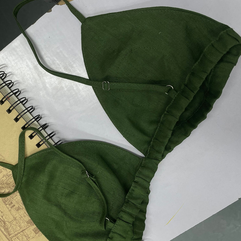 Summer Linen Hemp Triangle Cup Bra, Wireless, Thin, Anti-Sagging, Natural Breathable, Non-Stuffy, French-Style Underwear