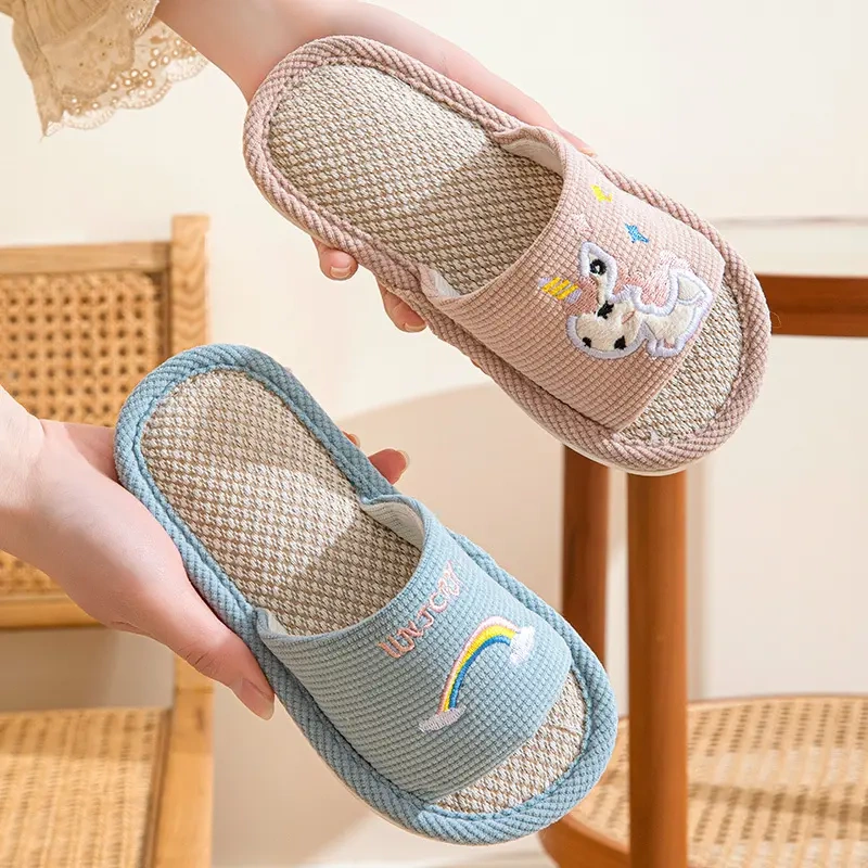 Children's Linen Slippers for Boys, Car Design, 2026 Spring and Autumn, Indoor Non-Slip Slippers for Boys, Toddlers, and Babies